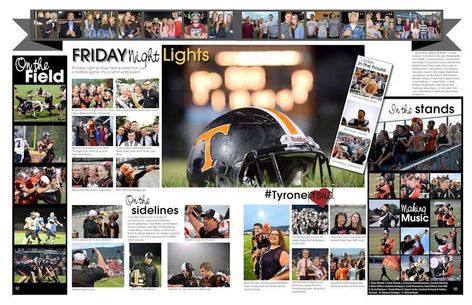 Cool Yearbook Ideas, Yearbook Sports Spreads, Yearbook Page Ideas, Jostens Yearbook, Yearbook Covers Themes, Yearbook Design Layout, Teaching Yearbook, Yearbook Template, Yearbook Class