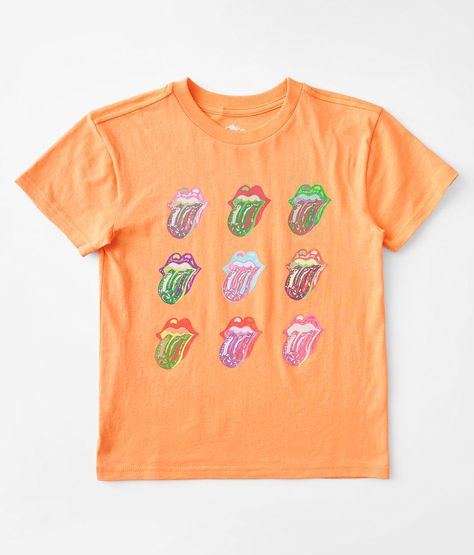 Girls - The Rolling Stones Band T-Shirt - Orange X-Large Tangerine Graphic t-shirt Body length 21 on size medium Matching Mom & Me t-shirt. 100% Cotton. Machine wash cold with like colors. Do not bleach. Tumble dry low. Do not iron decorations.. GIRLS' TOP SIZE CONVERSION CHART Top Sizes XXS XS S M L XL Girls' Sizes 5 6-7 8 10 12 14-16 Chest 25-25 1/2 26-26 1/2 27-27 1/2 28-28 1/2 29-29 1/2 30-30 1/2 *Conversion sizes may vary. Measurements based on size medium. Apparel & Accessories > Clothing Cute Preppy Shirts, Cute Clothes Preppy, Preppy Shirts Simply Cute Tees, Preppy T Shirts, Cute Orange T-shirt With Graphic Print, Preppy Clothes, Preppy Shirts, Rolling Stones Preppy Shirt, Cute Orange Cotton T-shirt