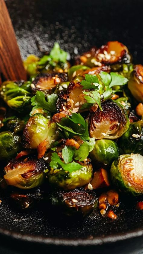 nobu brussel sprouts Roasted Beets And Brussel Sprouts Recipe, Brussel Sprout Recipes Asian, Asian Brussels Sprouts Recipe, Asian Inspired Brussel Sprouts, Stir Fried Brussel Sprouts, Crispy Asian Brussel Sprouts, Japanese Brussel Sprouts, Bonefish Brussel Sprout Recipe, Brussel Sprouts Asian Style