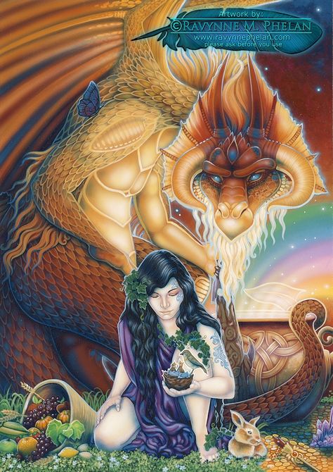 Dreams of Gaia Tarot - Abundance - Card 15 by ravynnephelan on DeviantArt Angel Tarot Cards, Angel Tarot, Angel Oracle Cards, Oracle Tarot, Angel Cards, Tarot Card Decks, Tarot Art, Oracle Decks, A Dragon