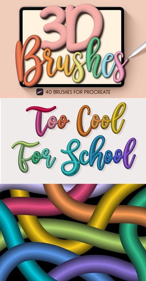 Procreate brushes: 3D effects | Free download 3d Procreate, Procreate Hacks, 3d Calligraphy, Procreate Brushes Download, Calligraphy Procreate, Procreate Downloads, Free Procreate Brushes, Free Brushes, Free Procreate