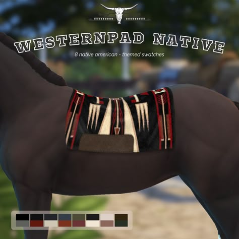 Sims 4 Wild West Cc, Sims 4 Horse Stable, Sims 4 Native American Cc, Sims 4 Horse Cc, Sims 4 Horse Ranch, Western Blankets, Sims Pets, 3 Horses, Sims 4 Patreon