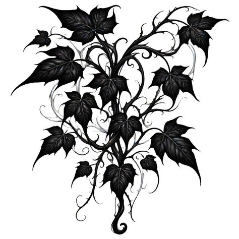 Gothic Flowers, Goth Tattoo, Silhouette Tattoos, Vine Tattoos, Creepy Tattoos, Gothic Tattoo, Floral Tattoo Design, Tattoo Portfolio, 1 Tattoo