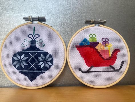 Hand cross stitch Christmas decoration, Christmas tree decoration, Christmas hanging decoration, traditional Christmas decoration by WolfhoundByDesign on Etsy Decoration Christmas Tree, Traditional Christmas Decorations, Cross Stitch Christmas, Winter Cross Stitch, Completed Cross Stitch, Christmas Hanging Decorations, Christmas Hanging, Stitch Christmas, Hanging Decorations