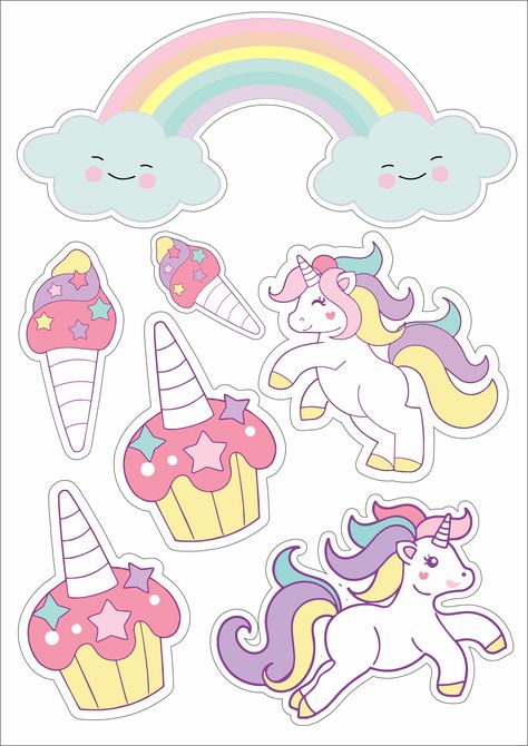 Unicorn Pictures To Color, Unicorn Topper, Unicorn Cupcakes Toppers, Unicorn Cartoon, Unicorn Birthday Party Decorations, Unicorn Themed Birthday Party, Pictures To Color, Unicorn Printables, Unicorn Pictures