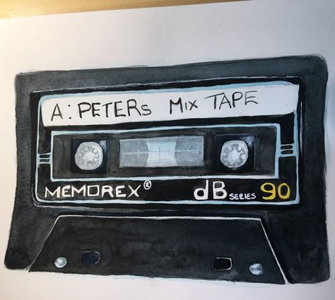 Video Painting, Tape Cassette, Christmas Red Truck, Tape Painting, Watercolor Mixing, Colour Painting, Handmade Books, The 5th Of November, Cassette Tape