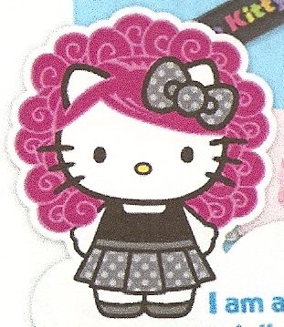 Helly Kitty with curly hair Pink Hair, Curly Hair, Hello Kitty, Kitty, Hair, Pink