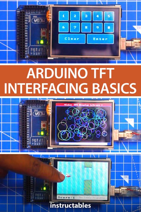 Learn the basics of using a 2.4 inch TFT LCD shield with an Arduino. By using this color TFT LCD shield we can show characters, strings, button interfacing, bitmap images, etc. on the color TFT LCD. #Instructables #electronics #technology #arduinoproject #arduino #microcontroller #touchscreen Arduino Stepper Motor Control, Arduino Logo, Led Cube Arduino, Arduino Robot Arm, Arduino Radio, Arduino Home Automation, Arduino Display, Arduino Lcd, Arduino Wifi