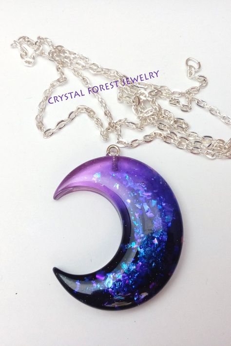 Black purple violet crescent moon pendant choker moon with | Etsy Goth Necklaces, Moon Resin, Fae Aesthetic, Resin Works, Bedroom Things, Moon Choker, Goth Necklace, Pretty Jewelry Necklaces, Moon Gifts