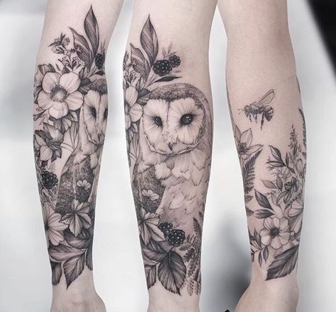 Pheasant Tattoo, Owl Tattoo For Women, Owl Forearm Tattoo, Cyberciligism Tattoo, Legs Tattoos, 1975 Tattoo, Barn Owl Tattoo, Owl Tattoo Sleeve, Bird Tattoo Sleeves