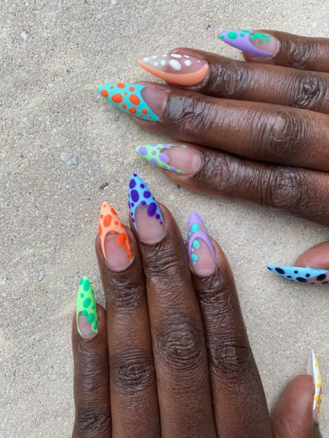 Mismatched Nails Summer, Spirit Fingers, Fingernails Painted, Bday Nails, Spirit Finger, Nail Glam, Nails 2020, Baby 2, Get Nails