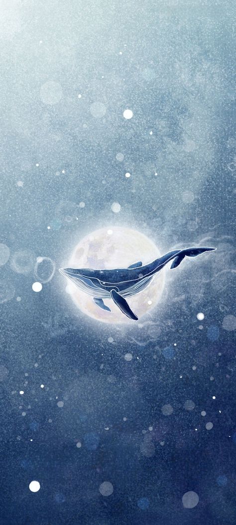 Galaxy Whale, Whale Swimming, Art Studio Ghibli, Spirit Soul, Whale Art, Water Type, Ocean Wallpaper, Watercolor Art Lessons, Feeling Blue