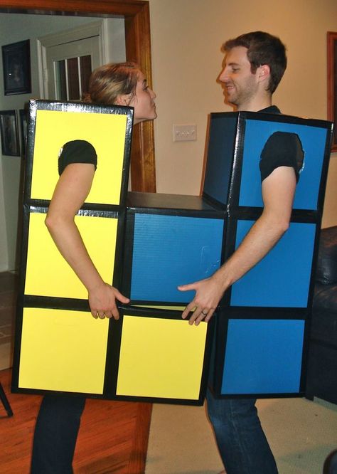 Tetris Costume, 90s Fancy Dress, Gamer Couple, Cute Couples Costumes, Video Game Costumes, Great Halloween Costumes, Couple Costumes, Halloween Cans, Costumes Diy