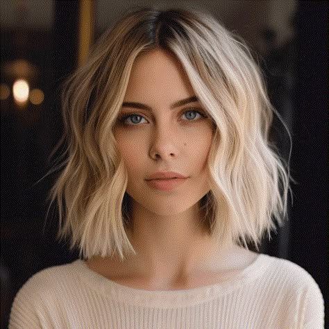 90 Cute & Fun Shoulder-Length Haircuts & Hairstyles Long Bob Hairstyles For Thick Hair Blonde, Medium Hairstyle Women Blonde, Short Haircut Blonde Shoulder Length, Above Shoulder Length Hair Blonde, French Bob Blonde Short Hair, Short Hair Cuts For Oval Faces Women, Blond Shoulder Length Hair, Middle Part Bob Hairstyles, Above Shoulder Bob