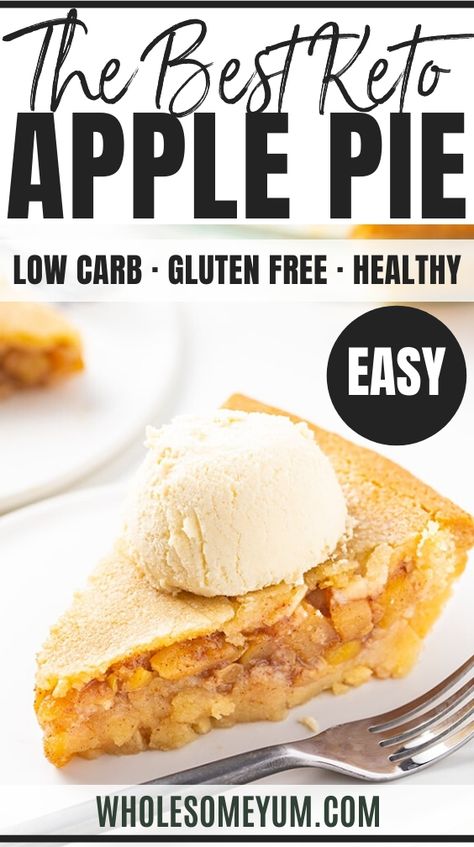 Keto Apple Pie Filling, Low Carb Apple Pie, Keto Apple Pie, Sugar Free Apple Pie, Almond Flour Crust, Keto Holiday Recipes, Pie Filling Recipes, Apple Pie Recipe, Apple Pie Filling