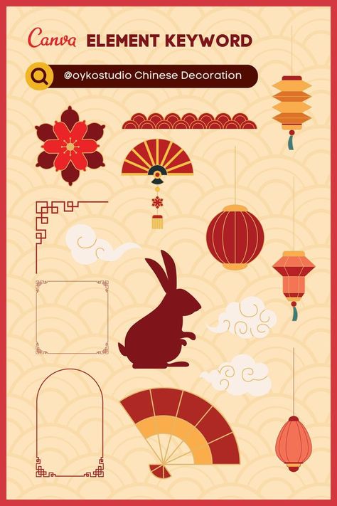 Chinese New Year Decoration | Canva Element K Canva Free Elements, Chinese New Year Decoration, Chinese New Year Design, Alphabet Photos, Keyword Elements Canva, Chinese Element, Canva Element Keyword, Chinese Decor, New Year Decoration