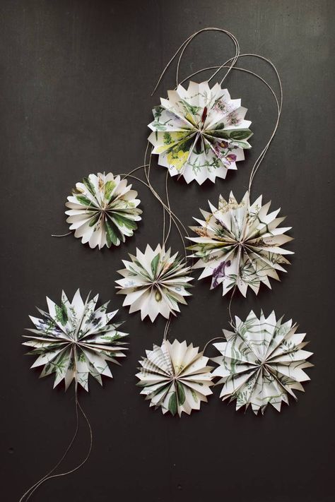 Make your own paper star decorations with this step by step tutorial from House & Garden Magazine UK. #christmas #holidays #ornaments #diy Craft Ideas For Beginners, Paper Christmas Decorations, Paper Christmas Ornaments, Paper Craft Ideas, Easter Tree Decorations, Festive Crafts, Paper Christmas Tree, Origami Stars, Paper Ornaments