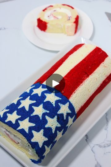 66K views · 1K reactions | American Flag Swiss Roll! 🇺🇸 Find all the products I use, the full recipe, and all my tips and tricks to making these Designed Sheet cakes on my website!❤️ https://thesqueakymixer.com/american-flag-swiss-roll/ | The Squeaky Mixer | The Squeaky Mixer · Original audio Noosa Yogurt, Flag Cake Recipe, American Flag Cake, Beans Image, Tea Time Party, Swiss Roll Cake, Design Sheet, Flag Cake, Blue Desserts