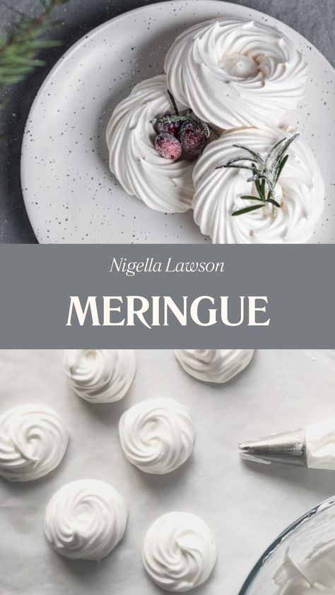 Nigella Meringue Meringue Without Cream Of Tartar, Egg White Dessert Recipes, Desserts With Lemon, Nigella Lawson Recipes, Egg White Recipes, Meringue Recipe, Cold Desserts, Chefs Table, Recipe Sweet