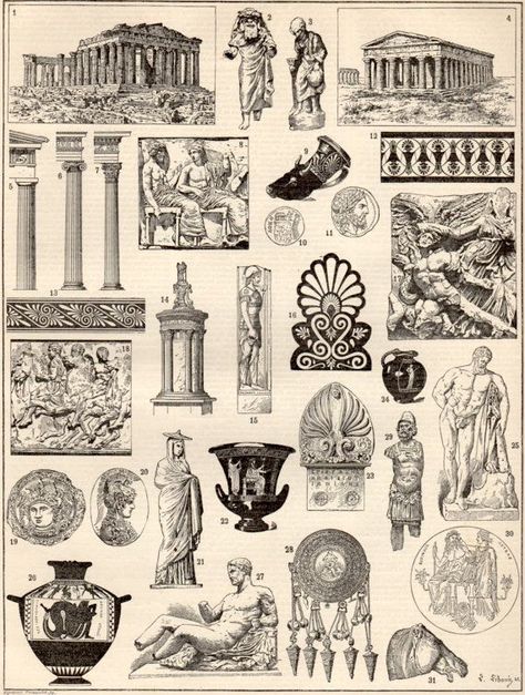 Ancient Greek Tattoo, Greece Tattoo, Roman Tattoo, Acropolis Of Athens, Architecture Antique, Greek Mythology Tattoos, Athens Acropolis, Corinthian Column, Sculpture Ceramic