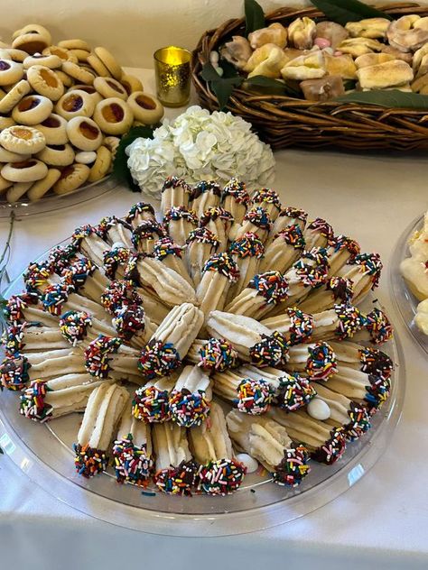 The Wedding Cookie Table Community | Jelly sticks…This recipe was kindly posted by another member,,,It’s great | Facebook Easy Cookies For Wedding Cookie Table, Cookie Tables At Weddings, The Wedding Cookie Table Community, Cookies For Wedding Reception, Cookies For Wedding Cookie Table, Cookies For Wedding, Cookie Tables, Pittsburgh Wedding Cookie Table, Cookie Table Wedding