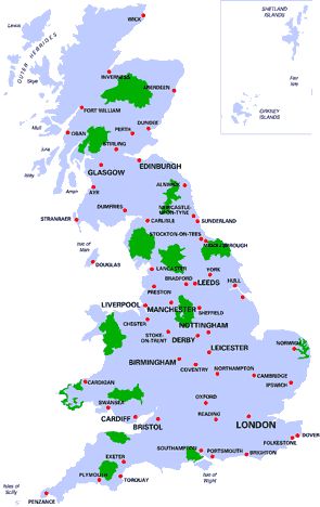 A map of the UK including major cities and landmarks. #UK #Map #Cities Map Of England Printable, Map Of Uk, Map Of The Uk, Wwii Maps, Elementary Montessori, Uk Map, Map Of Britain, Counties Of England, Road Maps