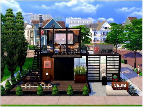 Conteúdo Personalizado TS4 Sims 4 Restaurant, Waterfall Park, Greens Restaurant, Sims 4 Downloads, Sims 4 Collections, Best Sims, Sims Community, Simulation Games, Sims 4 Houses