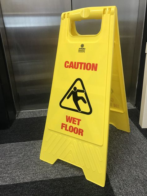 Stock photo image of a yellow 'caution wet floor' sign. Caution Wet Floor Sign, Wet Floor Sign, Wet Floor Signs, Painting Stuff, Wet Floor, Sign Stand, Fashion Project, Bright Yellow, Yellow Black