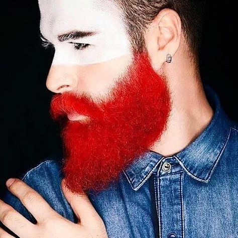 Beard Coloring Men, Dyed Beard, Cool Beard Styles, Beard Types, Beard Images, Beard And Mustache Styles, Beard Dye, Beard Muscle, Mustache Styles