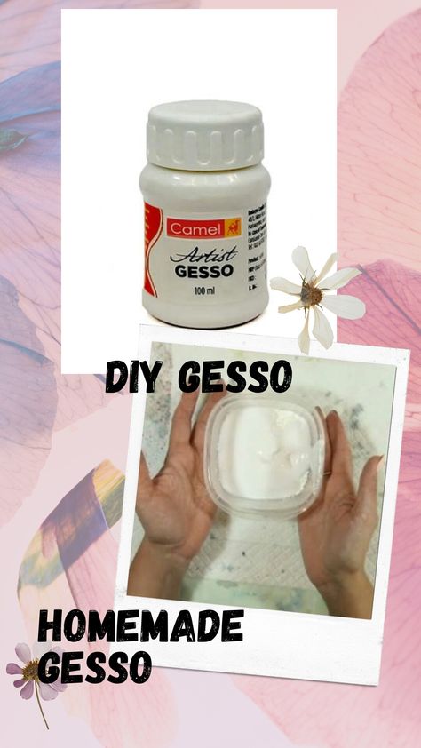 Easy gesso making at home,step by step method to make gesso. Homemade Mod Podge, Slime Recipe, Mod Podge, Photo Canvas, Slime, Hand Soap Bottle, Art Supplies, Step By Step, Pasta