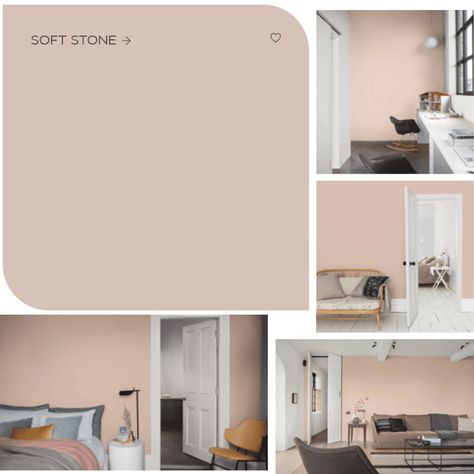 What Colours Go With Dulux Soft Stone? 1 Dulux Soft Peach, Soft Stone Dulux Paint Living Room, Soft Truffle Dulux Paint Bedroom, Soft Stone Dulux Paint, Dulux Soft Stone, Hall Colours, North Facing Rooms, Dulux Colours, Green Family Rooms