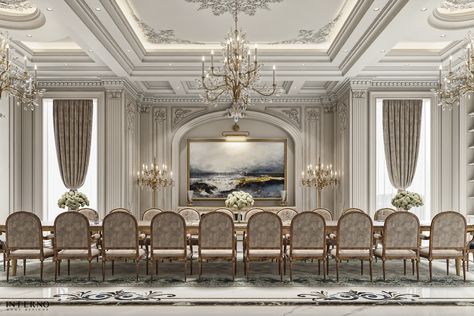 Classic Dining :: Behance Dining Room Interior Design Luxury, Neo Classic Dining Room, Neoclassical Dining Room, Classic Interior Design Luxury, Interior Design Dining, Dream Dining Room, Classical Interior, Classic Dining Room, Neoclassical Interior