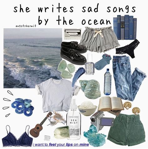 Goals though Ocean Inspired Outfits, Ocean Aesthetic Outfit, Ocean Grunge, 6th Form, Outfit Grunge, Niche Memes, Mood Clothes, Ocean Aesthetic, Deep Winter