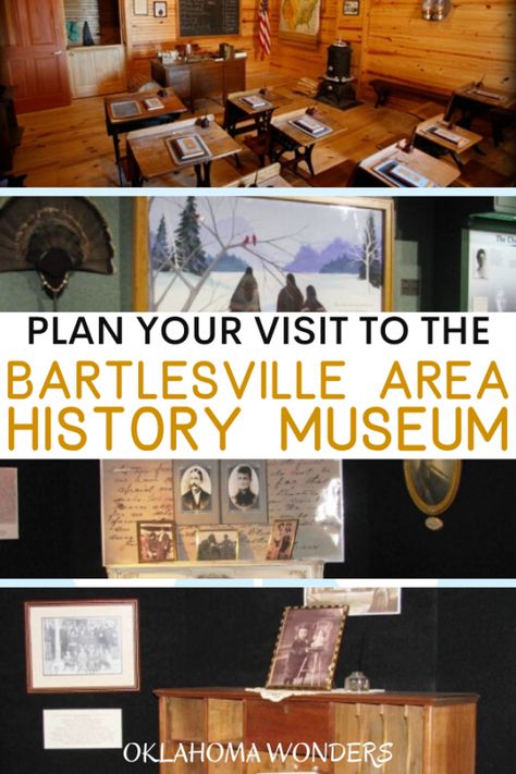 Looking to visit an amazing museum in Oklahoma? Check out the Bartlesville Area History Museum and its one-room schoolhouse! things to do in Bartlesville, Ok | Bartlesville museums | places to visit in Bartlesville, Ok | Bartlesville History Museums | visit Bartlesville Oklahoma | Travel Bartlesville Bartlesville Oklahoma, Oklahoma State Parks, Oklahoma Travel, Oklahoma History, Victorian Parlor, Best Weekend Getaways, Cool Places, Teacher Planning, Kids Head