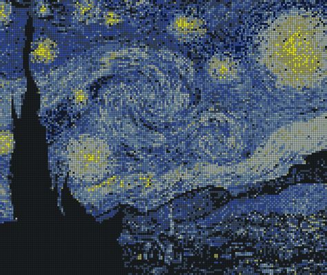 Alpha Pattern #21472 Preview added by duck Van Gogh Alpha Pattern, Gogh Paintings, Night Pattern, Art Cross Stitch, Stitch Diy, Starry Night Painting, Square Grid, Vincent Van Gogh Paintings, Crochet Bag Tutorials