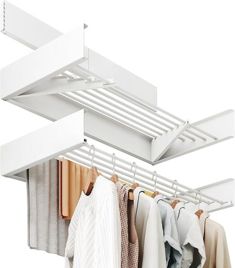 LIENAHU Drying Rack Clothing,Laundry Drying Rack Collapsible,Wall Mounted Clothes DryingRack, Laundry Rack Wall Mount,Retractable Clothing Rack,Folding Clothes Rack,5 Aluminum Rods, (White - 30") : Amazon.ca: Home Laundry Clothes Rack, Laundry Clothes Hanger, Collapsible Wall, Folding Clothes Rack, Wall Hanging Rack, Laundry Drying Rack, Wall Mounted Drying Rack, Clothes Hanger Rack, Dryer Rack