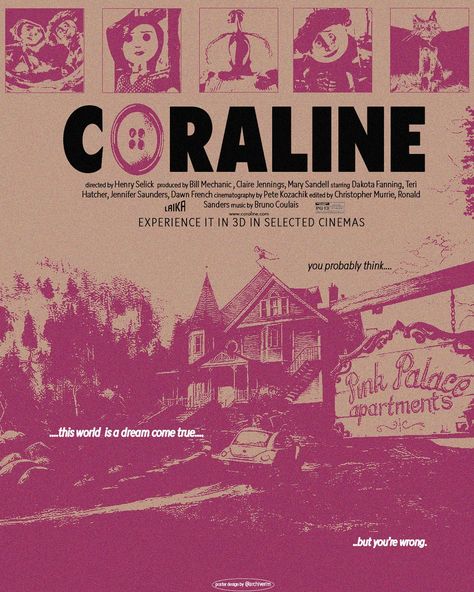 Coraline Movie Poster Aesthetic, Coraline Poster Aesthetic, Coraline Poster Vintage, Poster Prints Colorful, How To Print Posters For Free, Wall Prints Movies, Poster Prints Movies, Vintage Posters Movie, Do The Right Thing Poster