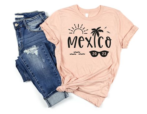 Mexico Vacation Shirts, Mexico Family Vacation, Mexico Shirts, Mexico Trip, Trip Shirts, Circuit Ideas, Family Vacation Shirts, Mexico Vacation, Bella Canvas Tees