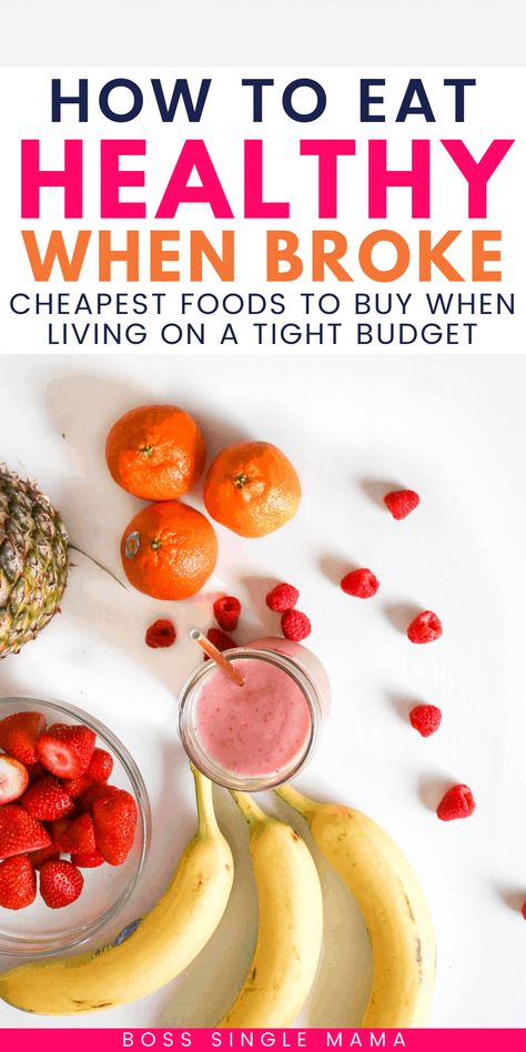 Eat healthy even when you're broke. Learn the cheapest foods to buy to save money while still eating healthy. #cheapfoodstobuy #savemoneyongroceries Cheap Paleo Meals, Cheap Groceries, Eat On A Budget, Ways To Eat Healthy, Cheap Healthy, Cheap Healthy Meals, Healthy Grocery List, Cheap Dinners, Nutrient Rich Foods