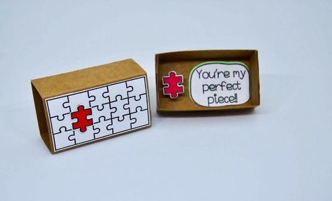 You are my perfect piece Matchbox Crafts For Him, Boyfriend Ideas Gift, Box Gift For Boyfriend, Ideas Gift For Boyfriend, Gift For Boyfriend Ideas, Cute Gift For Boyfriend, Boyfriend Surprise, Boyfriend Long Distance, One Year Gift