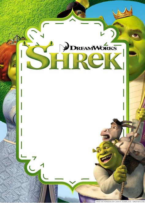 Shrek Birthday, Do Baby, Shrek, Dreamworks, Birthday Invitations, Invitation Template, Baby Shower, Birthday, Instagram