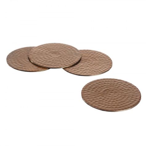 Trouva: Set Of 4 Flat Hammered Copper Coasters Copper Coasters, Wine Tasting Notes, Pine Coffee Table, Nest Of Tables, Coffee Table Trunk, Simple Coffee Table, Home Coffee Tables, Lift Top Coffee Table, Coffee Table Square