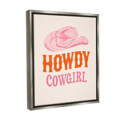 Cowgirl | Wayfair Western Nursery, Pink Cowgirl, Floater Frame, Canvas Home, Floater Frames, Online Art Store, Rose Design, Wall Art Designs, Wall Plaques