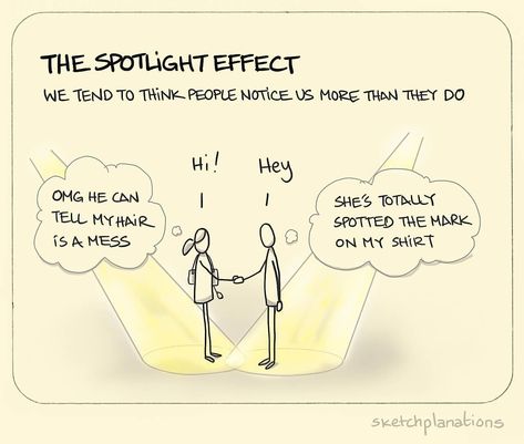 Spotlight Effect Psychology, Spotlight Effect, Ap Psych, Learning Psychology, Logic And Critical Thinking, Business Psychology, Behavioral Psychology, Physics Classroom, Behavioral Economics