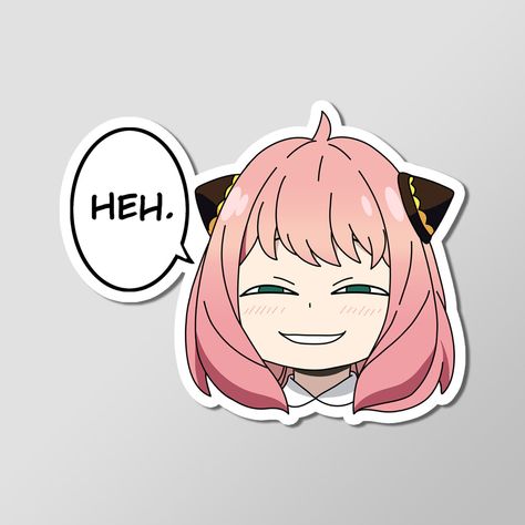 A reaction sticker of anya forger titled :hehe: Anya Smug Face, Anya Heh, Smug Face, Spy X Family Anime, Anya Forger, Spy X Family, Vinyl Sticker, Vinyl, Anime