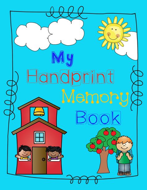 Too cute Handprint Memory Book for Preschool, Pre-K, Kindergarten, and First grade! Kiddos have a different themed handprint for each month with a poem that goes along with it. Perfect end of the year gift for parents or even for your own kiddos! Handprint Book Preschool, Handprint Memory Book, Transitional Kindergarten Classroom, Preschool Memory Book, Transitional Kindergarten, Pre K Activities, Handprint Crafts, Handprint Art, Teaching Preschool