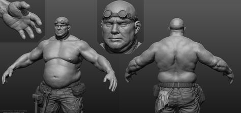 Fat Man Reference, Men Back Reference, Fat Drawing, Ogoh Ogoh, Zbrush Sculpting, Zbrush Anatomy, Fat Character, Arm Anatomy, 남성 근육