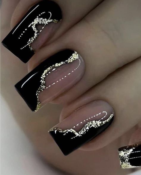 Black Christmas Nails Short, Nail Jelly, Natural Acrylic, Makeup Artistic, Nail Glam, Mode Rose, Giraffe Crochet, Fancy Nails Designs, Pretty Nail Designs