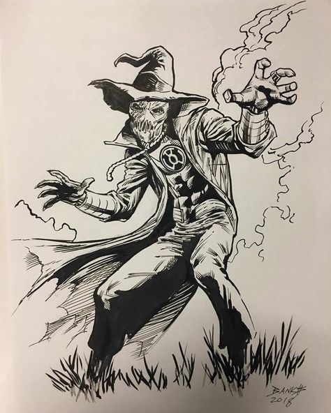 Scarecrow Yellow Lantern, Scarecrow Tattoo Batman, Scarecrow Batman Tattoo, Scary Scarecrow Drawing, Scarecrow Villain, Scarecrow Batman Art, The Scarecrow Batman, Scarecrow Dc Comics, Scarecrow Sketch