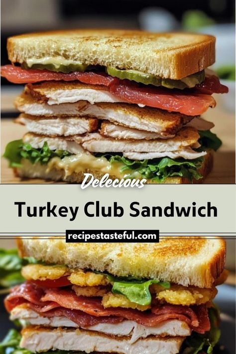 Indulge in the timeless appeal of a Turkey Club Sandwich, perfect for a speedy lunch or laid-back meal. Imagine fresh turkey, crunchy bacon, and crisp romaine lettuce nestled between slices of perfectly toasted bread, creating a symphony of flavors and textures. Personalize your sandwich by adding extras like creamy avocado or your favorite cheese for a unique twist. Baked Meatball Recipes, Turkey Club Sandwich Recipes, Club Sandwich Recipe, Keto Sandwiches, Turkey Club Sandwich, Club Sandwich Recipes, Meatball Dishes, Traditional Thanksgiving Recipes, Slice Of Cheese